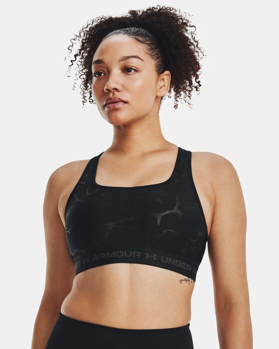 Women's Armour® Mid Crossback Emboss Sports Bra image number 2