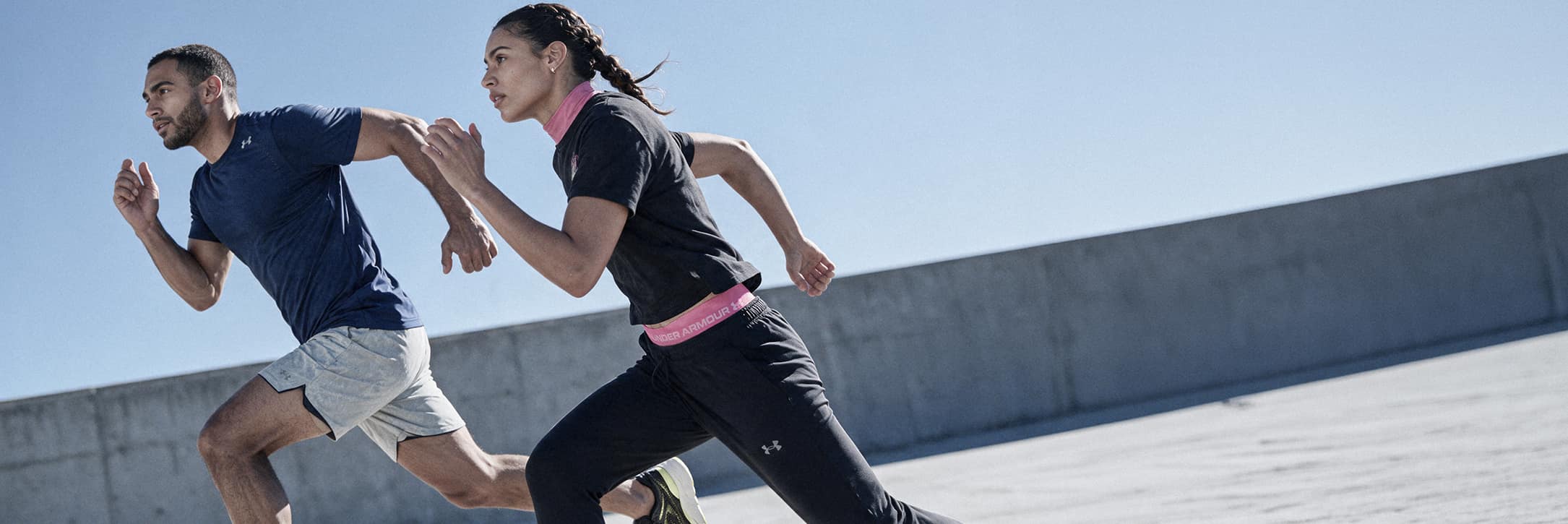 Full-body athletes in the run training scene